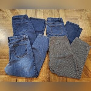 J. Jill Denim Jeans Set 3 & Pants Set 1 Sz 12 Petite Smooth Fit Slim Ankle Boot